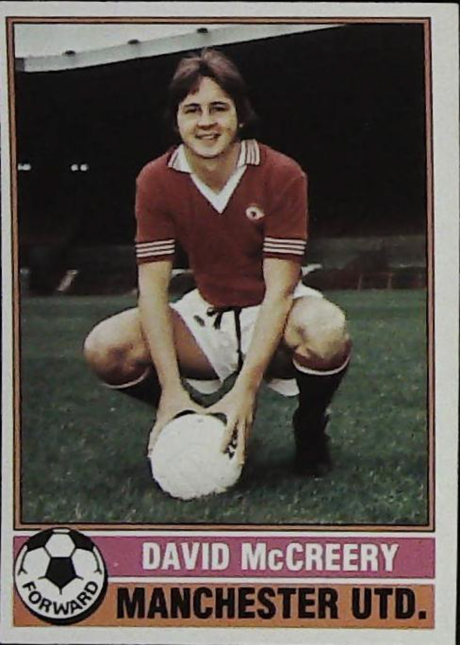 Topps UK Footballers Red Back 1977 MANCHESTER UNITED No 298 DAVID McCREERY