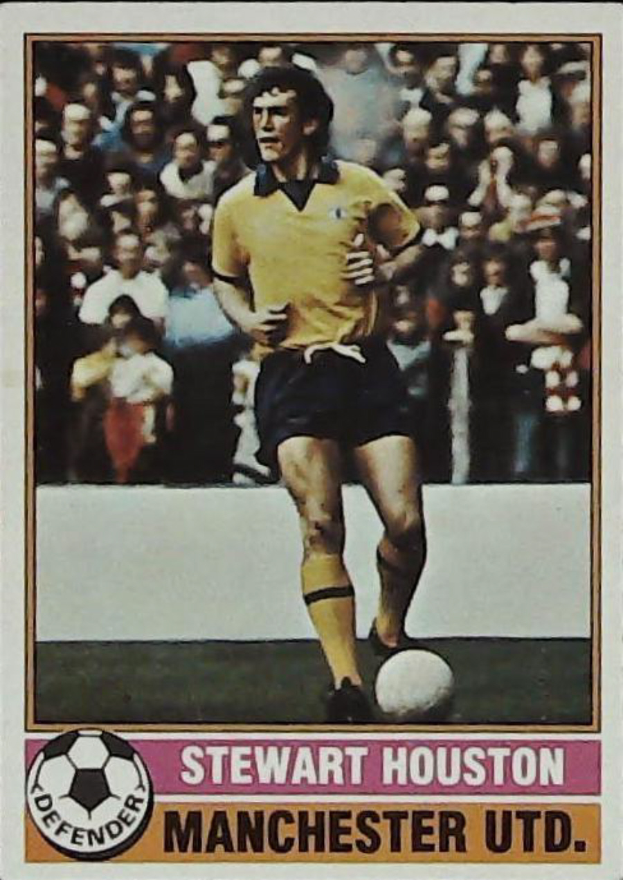 Topps UK Footballers Red Back 1977 MANCHESTER UNITED No 191 STEWART HOUSTON