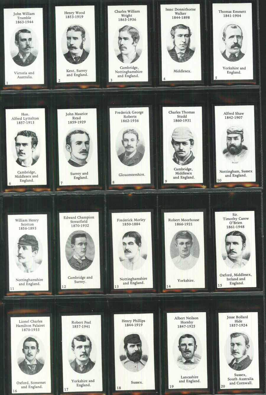 Brindley Cards -Cricketers 2nd series - Set of 30
