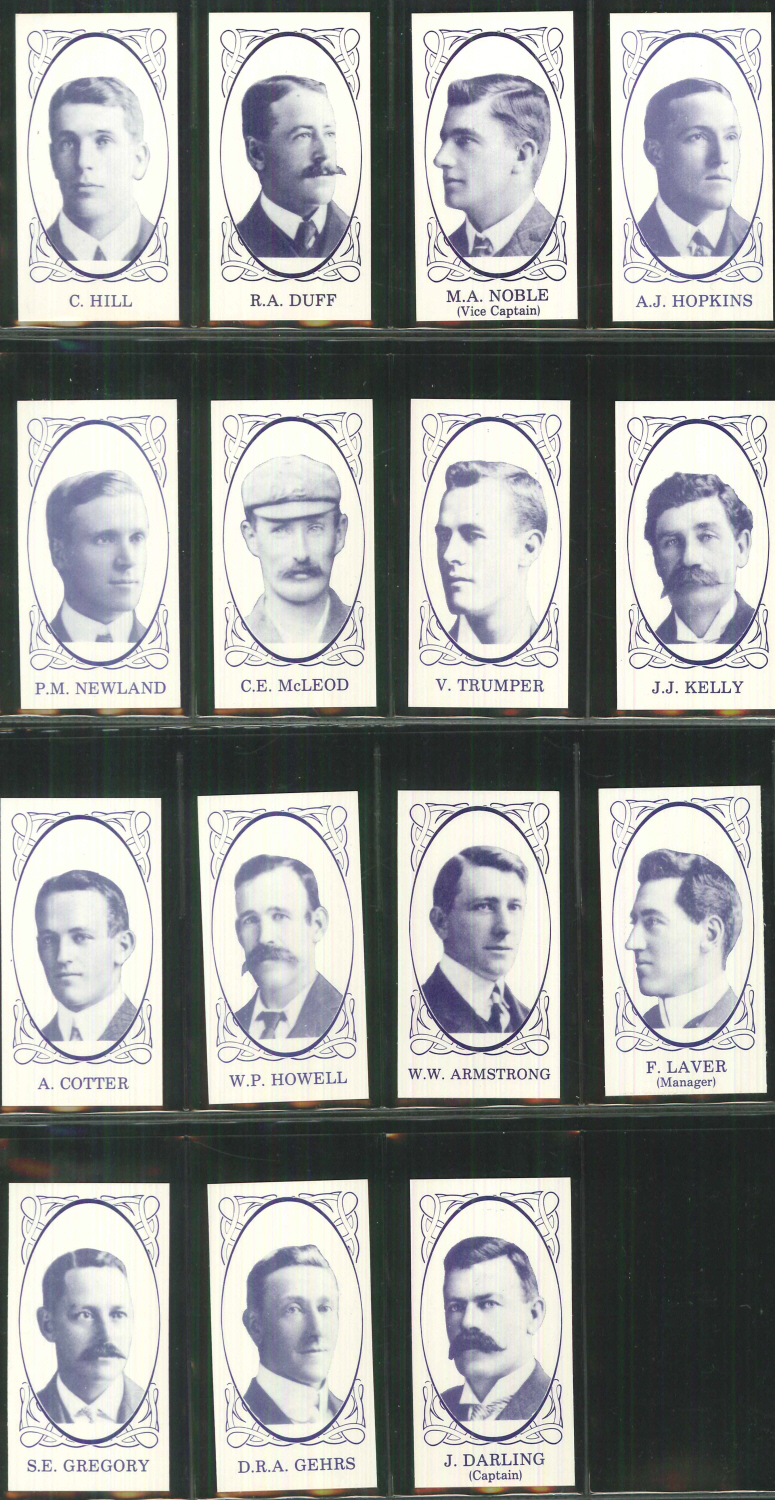 Universal Cig Card Co -Austrailian Cricketer Team of 1905 - Set of 15