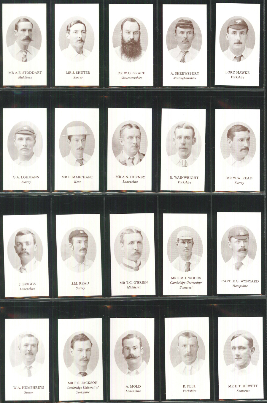 County Print - Cricketerers of 1890 - Set of 50