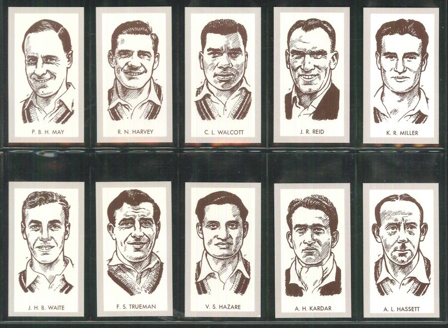 County Print - 1950 Test Cricketers - Set of 50 - Click Image to Close