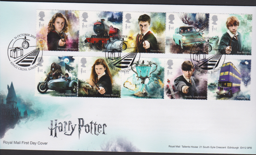 2018 FDC - Harry Pottter Set.- Kings Cross London Postmark