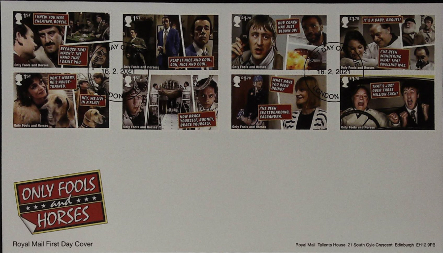 2021 Only Fools & Horses Set FDC Royal Mail - - Edinburgh Postmark - Click Image to Close