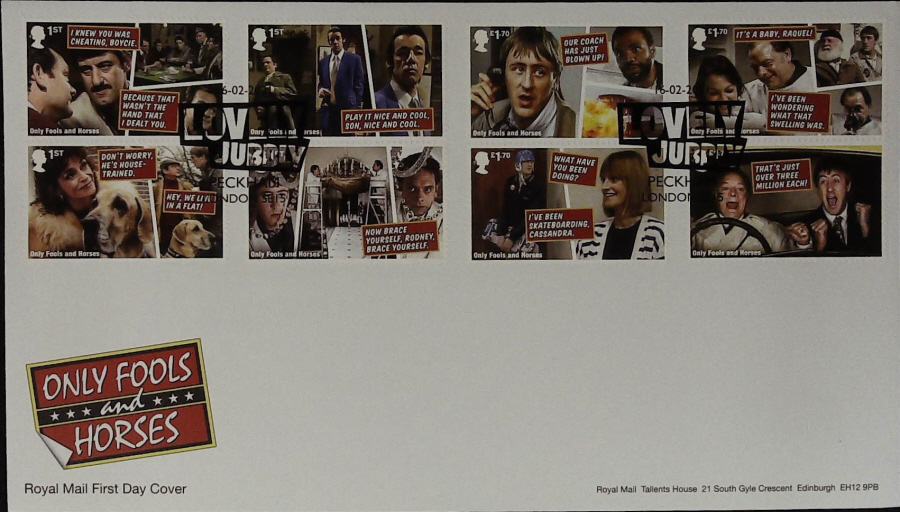 2021 Only Fools & Horses Set FDC Royal Mail -LOVELY JUBBLY Peckham London SE 15 Postmark - Click Image to Close