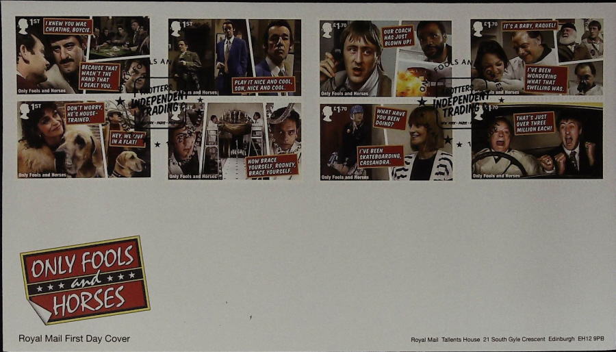 2021 Only Fools & Horses Set FDC Royal Mail -Trotters Independent Trading - Deal Postmark