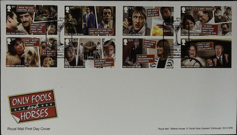 2021 Only Fools & Horses Set FDC Royal Mail -( Cocktail Glass ) Peckham London Postmark