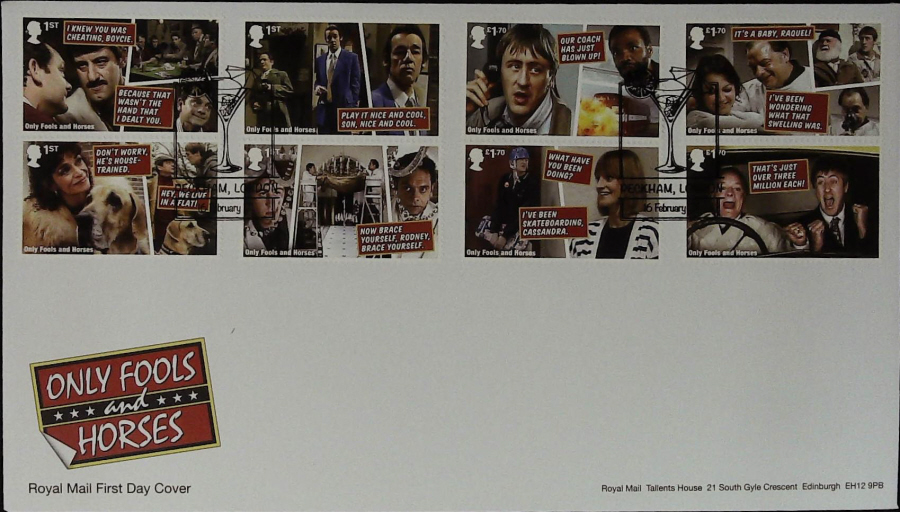 2021 Only Fools & Horses Set FDC Royal Mail -( Cocktail Glass ) Peckham London Postmark - Click Image to Close