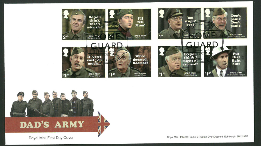 2018 FDC - Dad's Army FDC -GB FDC Assn Home Guard Thetford Postmark