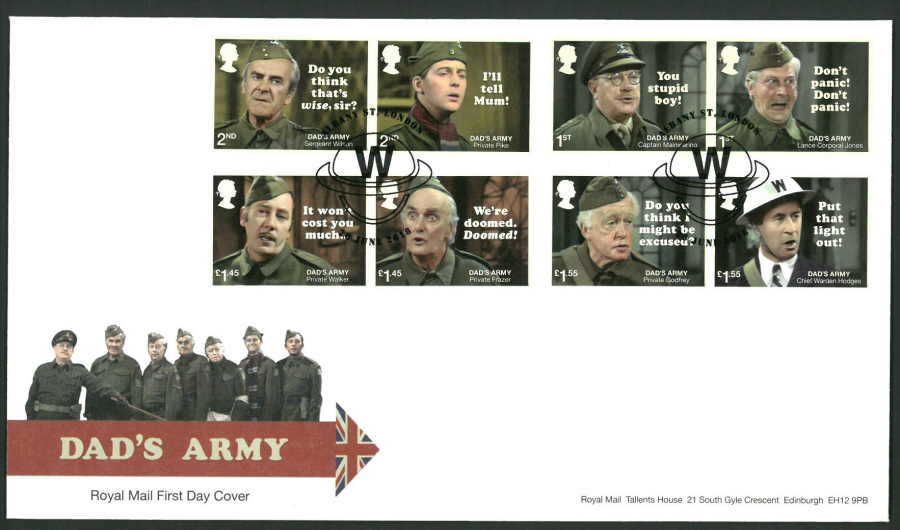 2018 FDC - Dad's Army FDC Albany St London Postmark