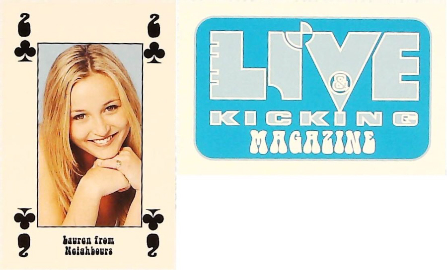 Live & Kicking Magazine Playing Card 2 Clubs Lauren from Neighbours