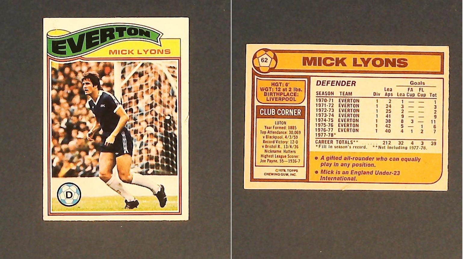 Topps Chewing Gum Orange Back Football Cards - 1978 No.63 Len Cantello West Bromwich Albionn