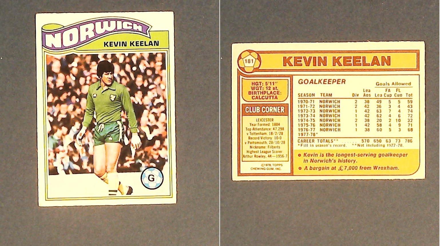 Topps Chewing Gum Orange Back Football Cards - 1978 No 180 Emlyn Hughes Liverpool
